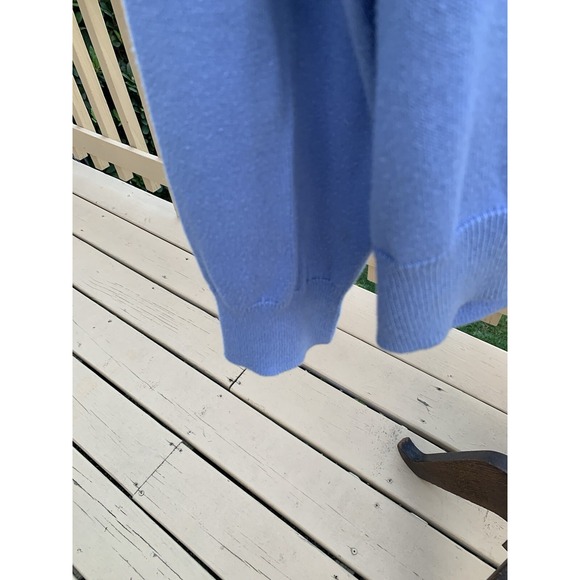 Brooks Brothers Supima V Neck Long Sleeve Ribbed Edge Sweater Blue Mens L - Picture 3 of 6